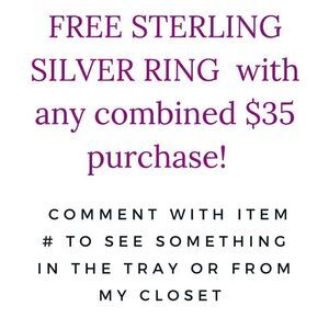 FREE 925 Sterling Silver Adjustable Ring! See Details!